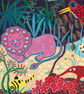 Sleeping Pink Lion - Giclee Fine Art Print  - Image 4