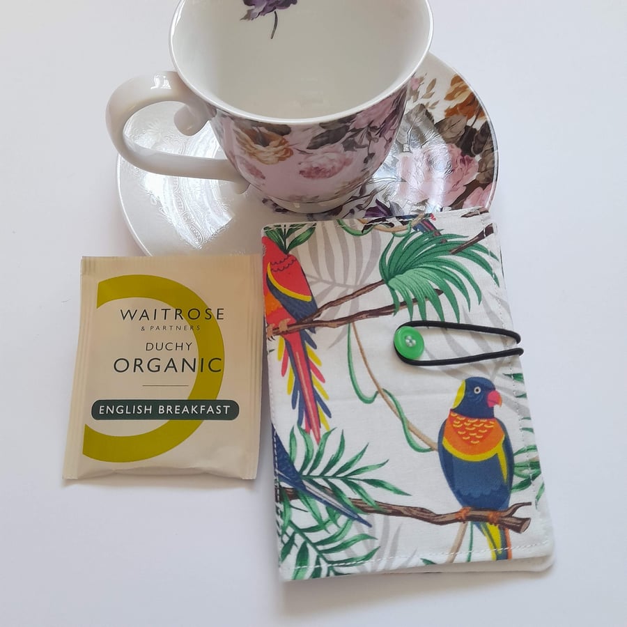Parrot Tea wallet, Travel tea wallet, Teabag holder, 
