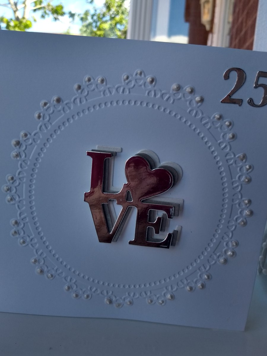 Silver wedding love card