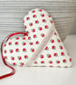 FOLK STYLE RED FLOWERS FABRIC HEART DECORATION - Image 9