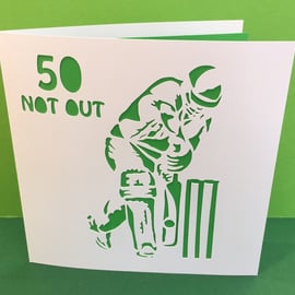 Cricket Birthday Card - Paper Cut Cricketer