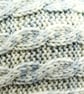 Hand Knitted "Braided" Head band in Cream and Blue - child - Image 4