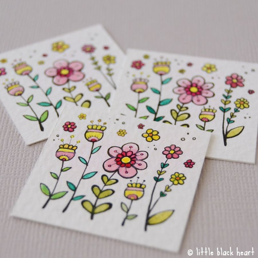 spring blooms and blossom - miniature artwork