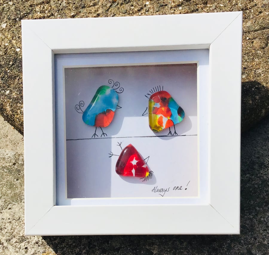 Fused glass birdies picture
