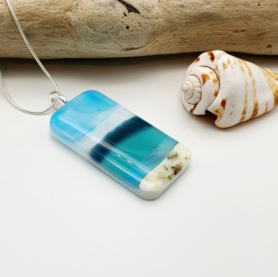 Fused Glass Seascape Pendant