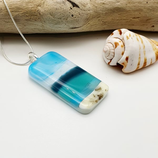 Fused Glass Seascape Pendant