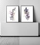 Greenery art prints, purple leaves wall decor, Eucalyptus leaves wall art prints - Image 1