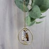 Hanging Decoration, Brass and Fire Agate Gemstone Suncatcher