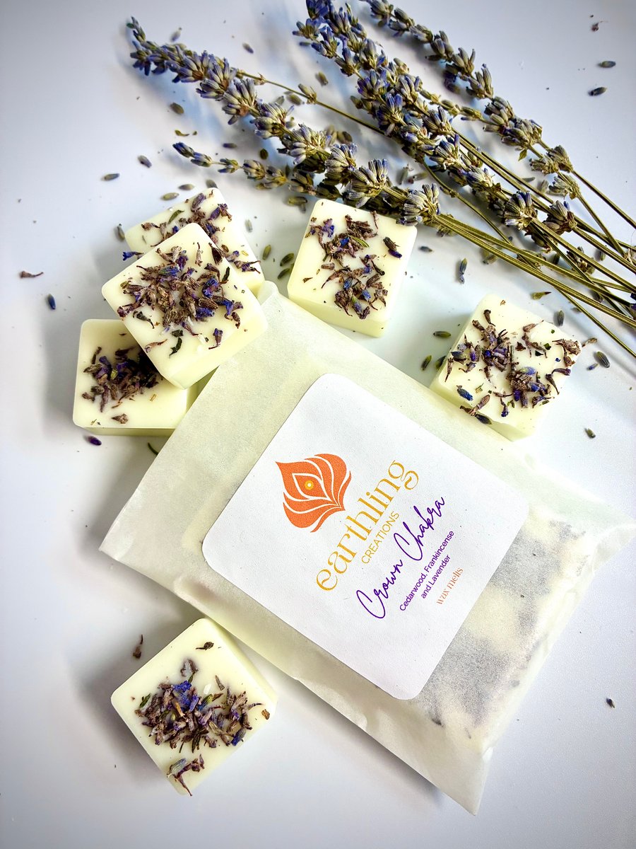 Vegan Crown Chakra Wax Melts - Essential Oil Aromatherapy, Lavender Petals