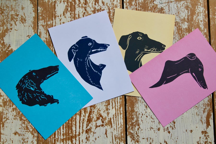 Hand Printed Dog Postcards