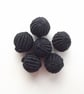 Yorkshire Buttons, Set of Six 15mm, Handmade Spherical Black - Image 3