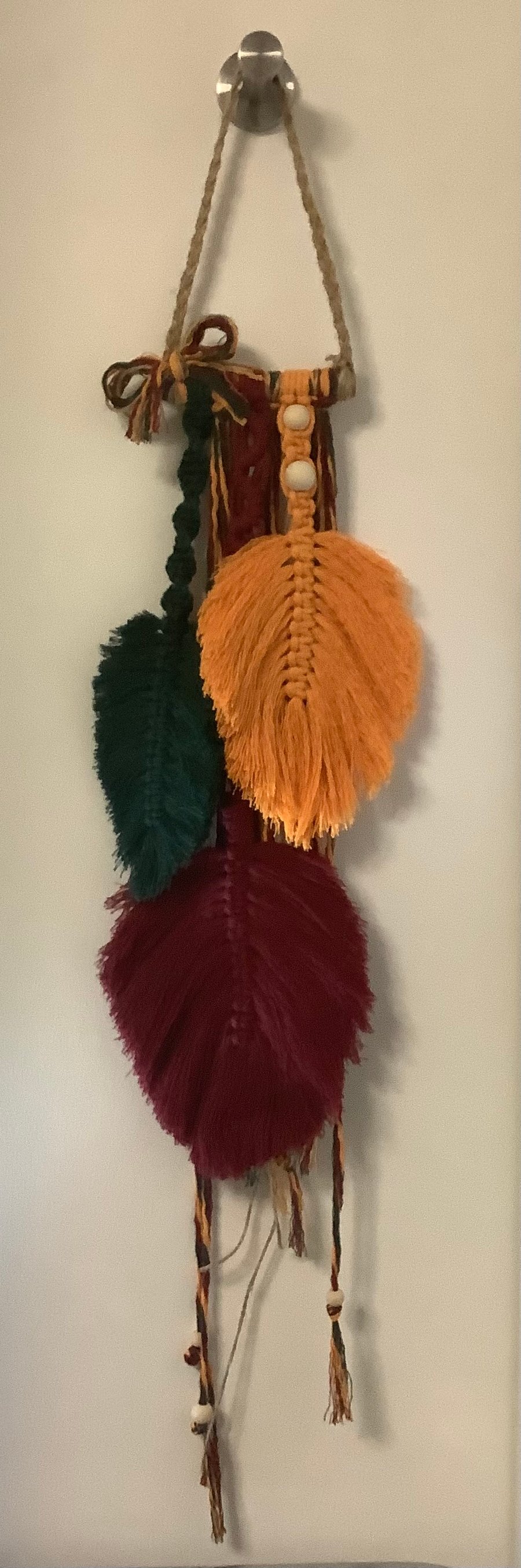 Macrame Boho Style one of a kind Autumn Leaves Wall Hanging - Special Offer