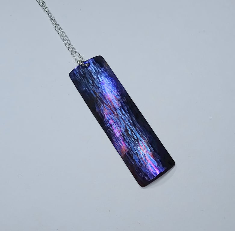  Handmade Coloured Titanium Pendant Necklace - UK Free Post