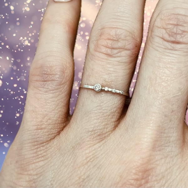 Dainty Sparkle Ring - Size I.5 (UK) 