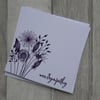 Purple Embossed Seedheads - With Sympathy - Sympathy Card