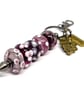 Handmade Dusky Purple Lamp-work Glass Bead Bag Charm Fun Unique Gift  - Image 3