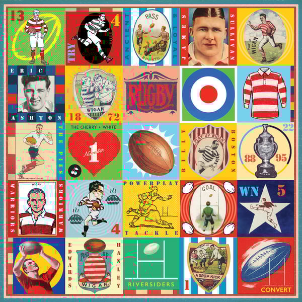 Wigan Warriors Pop Art Rugby Print