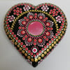 Beautiful hand painted pink and gold mandala stone