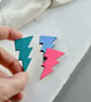 Colourful Wooden Lightning Bolt Brooch - Image 4