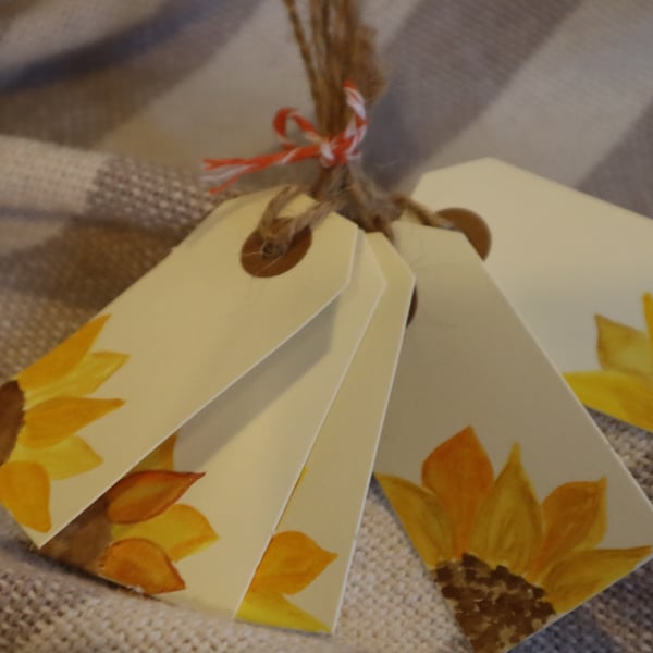 Sunflower gift tags - 5 tags