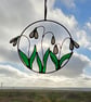 Snowdrop stained glass wreath handmade wall or window hanging decoration - Image 5