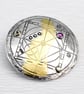 Keum boo Brooch, Handmade Silver and Gold brooch, Archaeological, Amethyst stone - Image 2