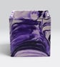 Purple Square Plant Pot - 10 cm Unique Violet Marbled Planter - Image 9