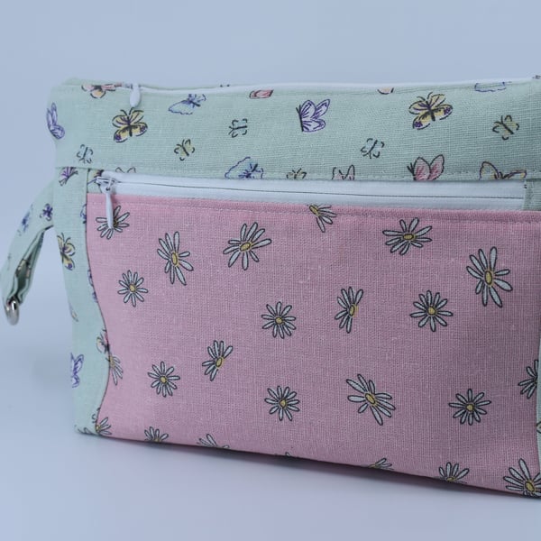 Pretty zip top make up cosmetic bag, Gift for mums and sisters