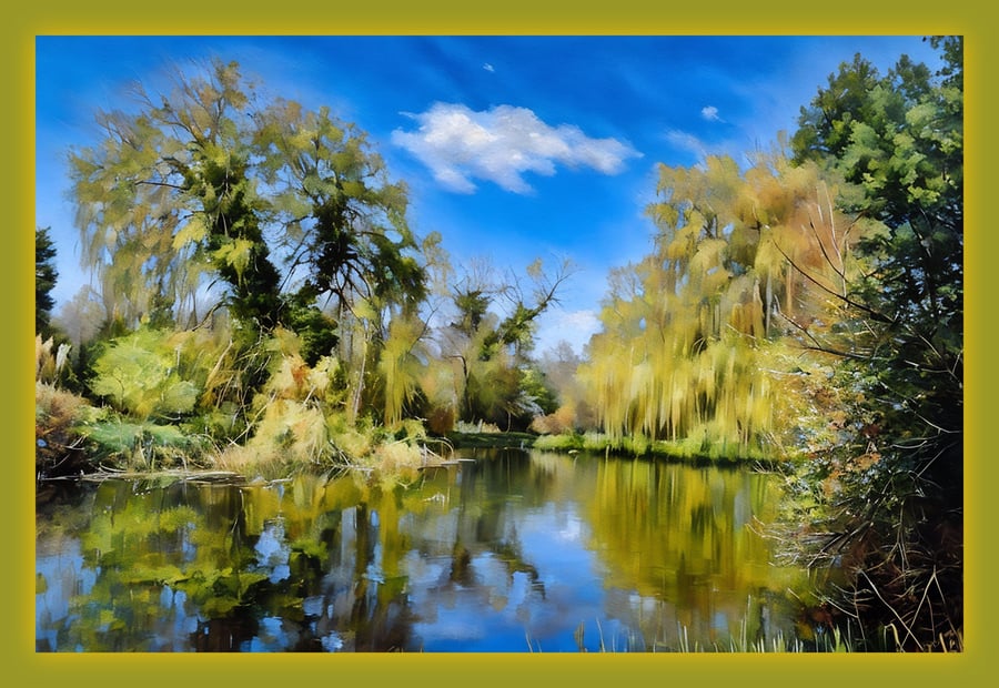 Gooderstone Water Gardens Norfolk Greeting Card A5