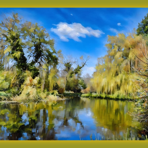 Gooderstone Water Gardens Norfolk Greeting Card A5