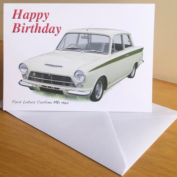 Ford Lotus Cortina Mk1 1964 - Greeting Cards For the Enthusiast
