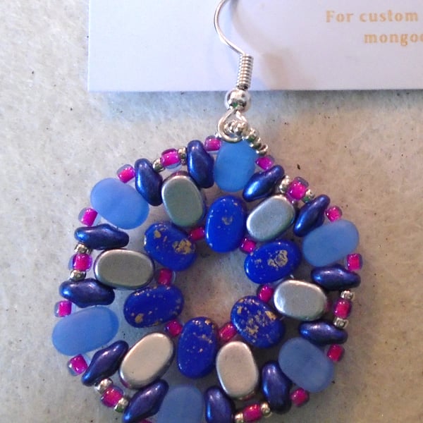 Hexagonal bead earrings (customisable)