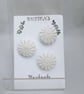 Buttons White 30mm Handmade Embroidered Yorkshire Style - Image 2
