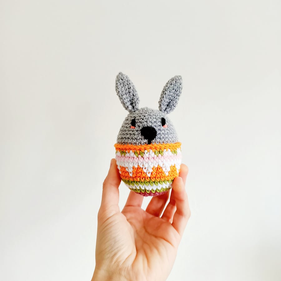 Easter Bunny Egg Orange Animal Crochet Toy