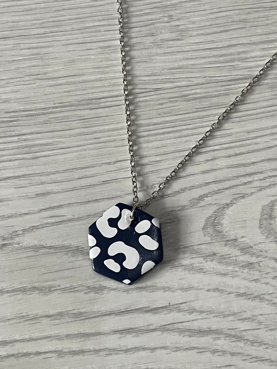 Polymer clay Leopard necklace 