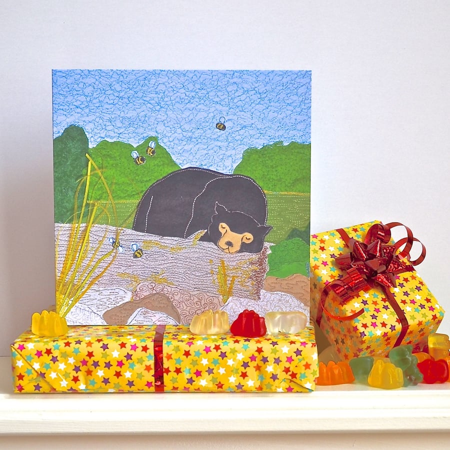 Birthday card - sun bear, zoo, animal