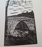 'Ironbridge'. An original handprinted linoprint of Ironbridge in Shropshire. - Image 3