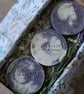 Gift Set of 3 Lavender and Oatmeal Natural Soap Bars in Floral Pattern