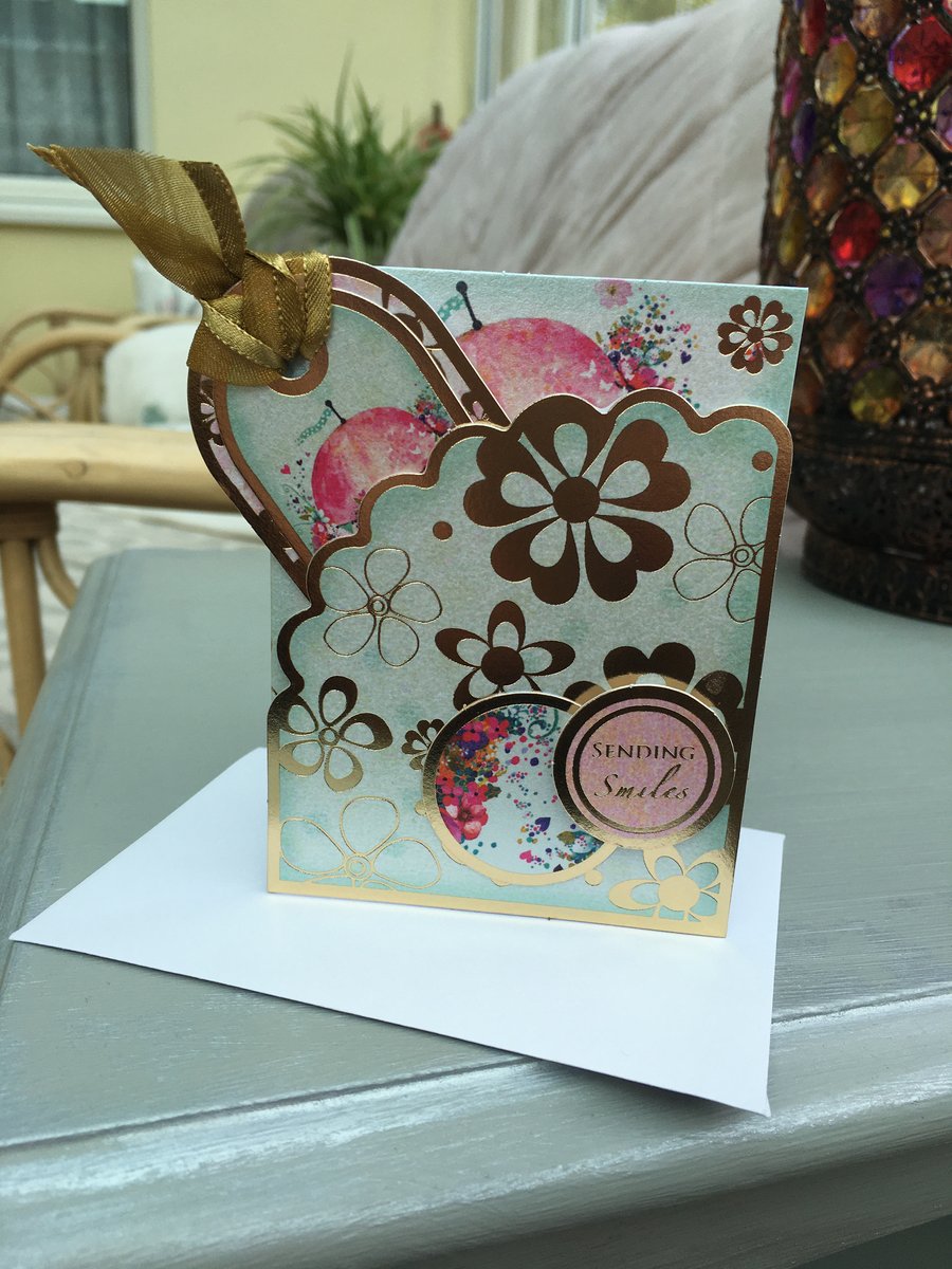 Hot air balloon birthday card, gift card holder gift tag combo