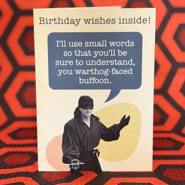 Princess Bride Birthday Card - A6 Perlino Cotton Heavy Card Stock 