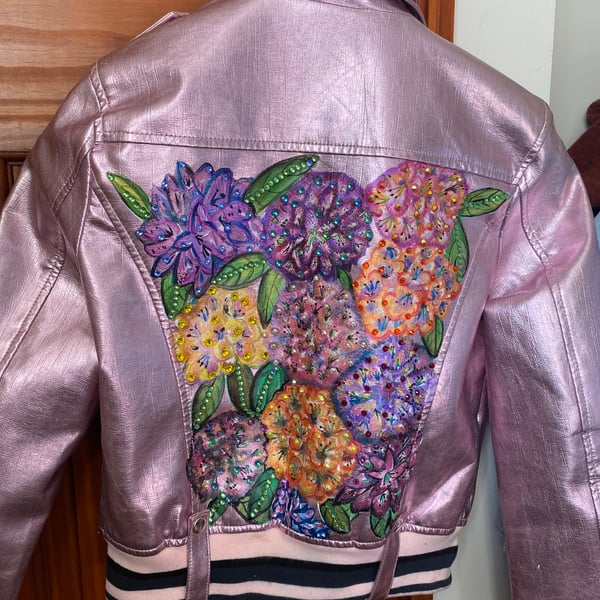 Hand painted jacket size M 10-12 