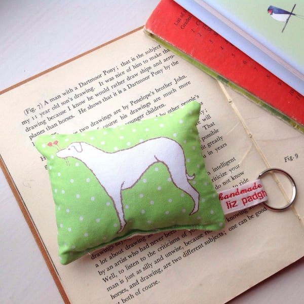 HALF PRICE Lavender Whippet Dog Key Ring