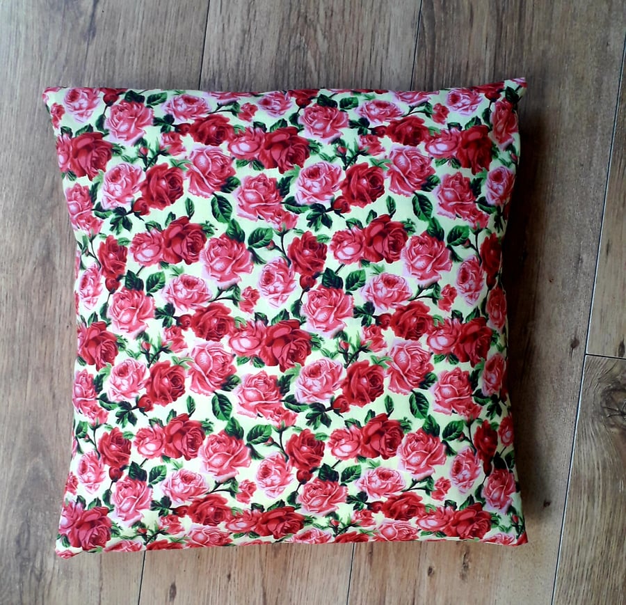 Vintage Style Rose Cushion Cover 