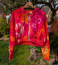 Tie dye cropped long sleeve zip hoodie (L)
