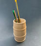 Barrel shaped pen or pencil pot made with beech hardwood - Image 1