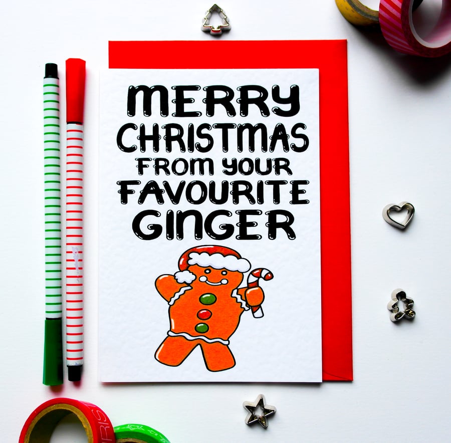 Funny Merry Christmas From Your Favourite Ginger Xmas Card