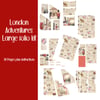 London Adventures Large folio Scrapbooking, Ephemera, Journal, Digital Download