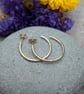 9ct Gold 'Meadow' Patterned Hoop Earrings - JBJ1060 - Image 3