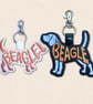 Beagle Keyring - Dog Silhouette Word Art Accessory