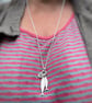 Sterling silver and blue topaz fish pendant with optional chain - Image 8